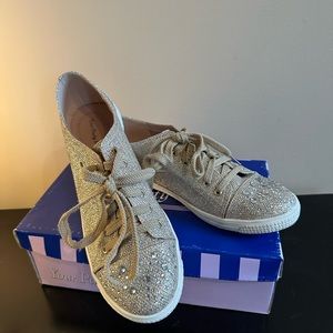 Gold Sparkle / RHINESTONE gym shoes. W size 10